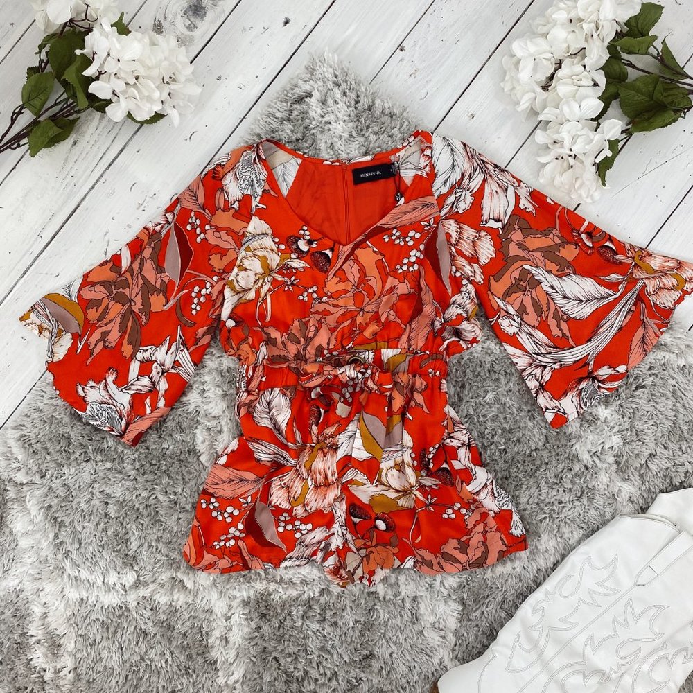 NWT Orange Blossom Bell Sleeve Playsuit